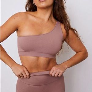 NWOT SET Active Set - One Shoulder Sports Bra and Leggings in Amethyst